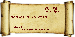 Vadnai Nikoletta névjegykártya